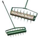 21” Lawn Aerator, Heavy-Duty Manual Lawn Aerator Tool w/50” Metal Handle for Lawn Care, Grass Aerator Lawn Aeration Machine for Garden, Yard, Cropland to Loose Soil