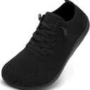 Barefoot Shoes Women Wide Slip-On Barefoot Running Tennis Walking Sneakers Minimalist Breathable Shoes Zero Drop Sole for Workout Gym Travel (9.5 Wide, Black)