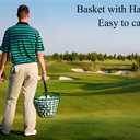 Golf Balls Basket Ball Bucket Golf Balls Container Case with Handle,Balls Holder, Can Holds 25 Balls,Green Color