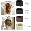 Magic Hair Bun Makers (4 Pieces) - Professional Ballet Bun Shaper Tool for Kids and Adults, Easy Donut Hair Styling Accessory (Blonde)