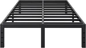 SHLAND Bed Frame Queen Size, 14 Inch Heavy Duty Metal Platform Bed Frame No Box Spring Needed, Mattress Foundation, Storage Space, No Noise, Easy Assembly