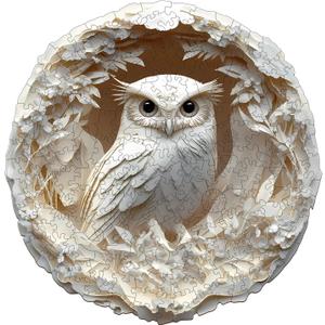 KAAYEE Wooden Puzzles for Adults, 3D Vision Effect Owl Wooden Jigsaw Puzzles, 200pcs Unique Shape Animal Wood Puzzle Adult, Fathers Birthday Family Game (M-11.4 * 11.2in)