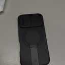 SURITCH for iPhone 16 Case with Magnetic Camera Slide Cover and Adjustable Kickstand, Compatible with MagSafe, Shockproof Bumper Case Slim Protective Cover 6.1 Inch, Black