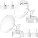 GOTOCUT 6PCS 20mm Breast Pump Flanges, Duckbill Valves Compatible with Spectra S1/S2/9Plus/Synergy Gold, Motif Luna, Wide-Mouth Bottle Fit, Breast Pump Accessories