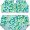 Hurley Girls Flounce Bikini 2-Piece Swimsuit (14, Turquoise Waves)