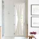NICETOWN Sheer Door Curtains for Window, Farmhouse Sidelight Window Treatment Curtains for Narrow Glass Door/Kitchen/Front Door Linen Textured 26 x 80 Inches with Tieback, Linen, 1 Panel