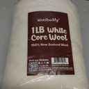 Woolbuddy Needle Felting Wool, Carded Core Wool, White Roving for Wet Painting, DIY Dryer Balls, Felting Pads, Supplies, and Bulk Chunky Yarn (15.7oz)