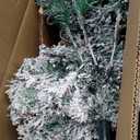 4.5 ft. Pre-Lit Snow Flocked Hinged Pine Artificial Christmas Tree with 200 Warm LED Lights