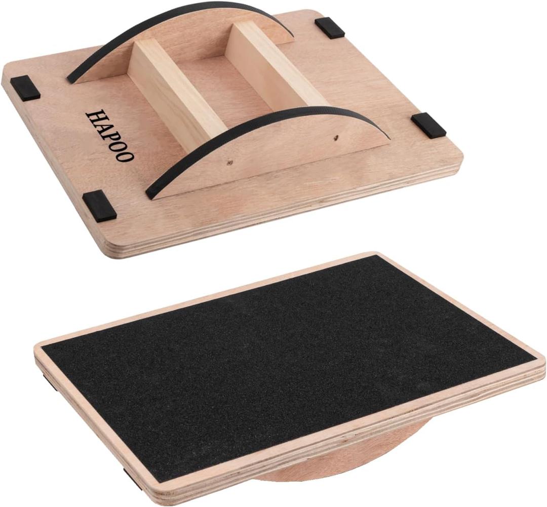 Wooden Wobble Board for Adults - Anti-Slip Balance Board for Stand-Desk Core Strength Therapy (Basics)