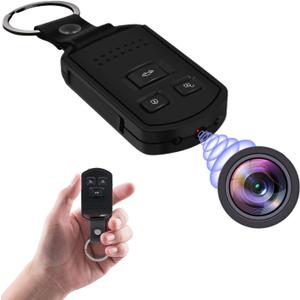 Hidden Camera Car Key - Portable Spy Camera Mini HD 1080P Nanny Cam Hidden Keychain Camera with Night Vision, Motion DetectionLoop Recording -Surveillance & Security Cameras