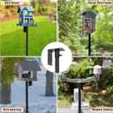 ERYTLLY 2-Hooks Bird House Pole Stand Kit 80 Inch Multi Feeders, Bird Bath, Feeder Tray - Heavy Duty Bluebird Feeder Support Rod Mount Set for Outdoor