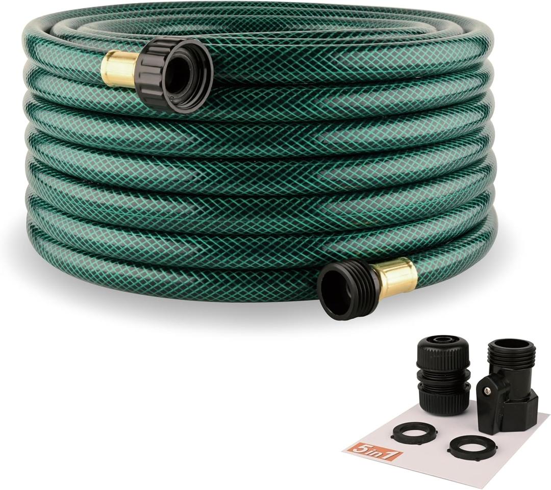 Garden Hose No Leaking for Watering: No Kink and Lightweight - 1/2" Water Hoses 50 FT with Fittings for Outdoor and Yard (Green)