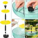 3-Tier Solar Powered Hanging Bird Bath Fountain Cascading Water Feeder for Hummingbirds Wild Birds[16.4FT/Extra Long Cord] for Outdoor,Garden, Patio, Backyard Decor