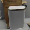 CEROELDA Small Bathroom Trash Can with Lid Soft Close-5L/1.3 Gal Stainless Steel Garbage Can-Step Pedal Wastebasket Slim Trash Bin for Office, Bedroom, Toilet, Live Room-White