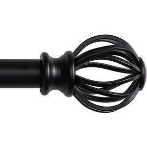 Black Curtain Rods for Windows 30-88 Inch Adjustable Heavy Duty Metal,1 Inch Pipe Decorative Modern Rustic Blackout Drapery Rods with Twisted Cage Finials