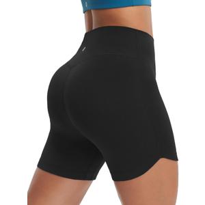 baleaf Womens 5" Biker Shorts High Waisted Workout Spandex Short Tummy Control Gym Yoga Athletic with Pocket (Black, XS)