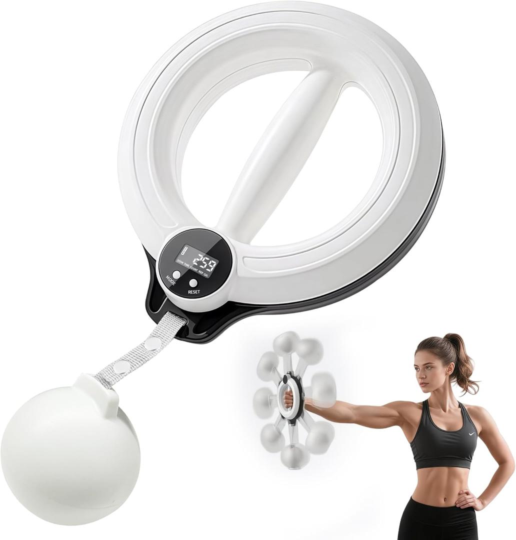 360 Hand-Crank Arm Workout for Men & Women - Adjustable Forearm & Chest Trainer with LED Counter, Non-Slip Handle, Portable Silent Home Fitness Equipment