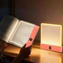 Pink Smart Led Reading Light, Book Light Treasure Box, Rechargeable Clear LED Flat Reading Light with 3 Colors & Timer, Doodleable Study Lamp, The Quiet Reader's Dream Lights