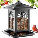 Birdream Bird Feeders for Outdoor Hanging, Assembly Required, 1-Min Easy Setup, Classic Courtyard Design, Attracting Cardinals Chickadees Goldfinches & Sparrows - Black
