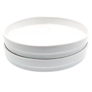 Elk and Friends Kids 7.8” Porcelain White Plates | Suitable for Babies/Toddlers | Microwave & Dishwasher Safe | Non Slip Dinnerware | Snack Dishes | 2 Pack