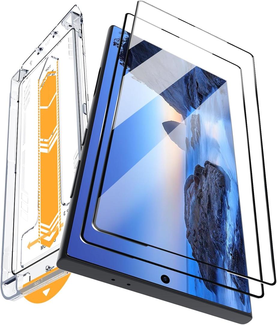 PULEN (2 Pack) Screen Protector for Samsung Galaxy S25 Ultra 6.9 Inch,[Auto Alignment Dustproof Tray][Fingerprint Unlock Support] Military-Grade Protection Anti-Scratch Bubble Free 9H Tempered Glass