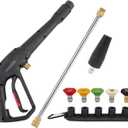 Pressure Washer Spray Gun & Extension Wand & Spray Tips & Turbo Nozzle, Power Washer Spray Gun Kit 3000 psi, Compatible with Some of Greenworks Karcher Homelite Ryobi Sun Joe