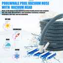 3 Pcs Pool Cleaning Kit for Inground Above,Wheel | Swimming Pool Vacuum Head Hose, 1-1/2" x 30ft with Swivel Wheel, Vacuum Head, 14 '' Brush, Spa Pond Cleaning Manual