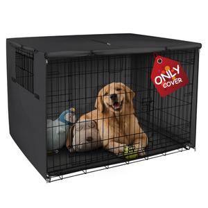 Explore Land Dog Crate Cover Heavy Duty Polyester Pet Kennel Sunshade Universal Fit for 30×20" Wire Cage (Black)