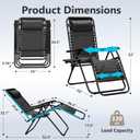2 Pack Zero Gravity Chair, Adjustable Lounge Chair, Outdoor Recliner, Folding Anti Gravity Lounge Chairs, Lawn Chairs Reclining with Pillow & Cup Holder for Pool Camping Sunbathing Beach Patio (Black)