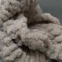 L'AGRATY Chunky Knit Blanket Throw: 60''x80'' Chenille Chunky Knitted Throw Blankets for Bed Couch - Handmade Thick Big Cable Knit Blanket - Large Crochet Rope Blankets for Home Decor(Light Taupe)