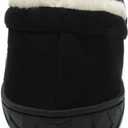 NewDenBer Men's Moccasin Slippers Warm Memory Foam Suede Soft Plush Lined Slip on Indoor Outdoor House Shoes (Black)