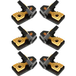 Bullseye - Pack of 6 - Rat Traps - Indoor/Outdoor, Reusable, Easy Setup, Powerful Stainless Steel Spring, Tough ABS Body. Set Traps Safely Without Getting Snapped. Great for Rats, Chipmunks & Rodents
