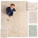 Baby Play Mat Premium Foam Playmat for Babies & Toddlers, 67" x 48", Neutral Modern Look, Easy-Clean & Non-Toxic, Decor-Friendly Baby Floor Play Mat for Any Room. Co-Toddlery