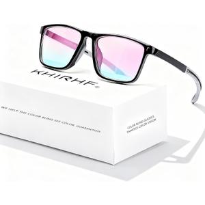Color Blind Glasses for Men, Red-Green Colorblind Correction Glasses, Color Correcting & Enhancing Eyeglass for Outdoor Use
