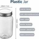 novelinks 16 oz Clear Plastic Jars with Lids, Refillable 16oz Mason Jars with Lids & Storage Containers for Kitchen & Household Use (20 Pack,Silver)