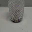 Battery Operated Lamp,Cordless Glass Accent Table Lamp with Timer for Bedside,Small Decorative Lamp with Warm White LED Bulb for Nightstand/Bookshelf/Entryway/Tabletop/Counter Decor(Iridescent Clear)