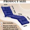 Kigley Chaise Lounge Cushions 75 x 22 x 5 Inches Soft Lounge Chair Cushion Spring/Summer Seasonal Replacement for Outdoor Indoor Home Office(Dark Blue,2 Pcs)