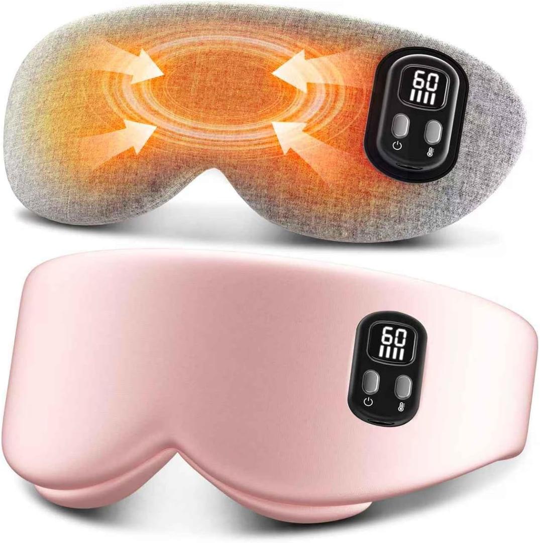 Heated Eye Mask - Cordless Eye Mask for Dry Eyes, Eye Relief, Improved Sleep, Timed Shutdown, 4 Temperature, Washable Eye Heating Pad for Travel, Christmas Gifts for Women Men - Pink (1 Count (Pack of 1))