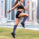 Compression Socks Knee High Circulation Support Socks For Women Men Athletic Running Hiking Travel (One Size, Usa Flag Softball)