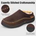 Mens Slip-On Moccasin Slippers, Warm Winter Microsuede House Shoes with Memory Foam, Indoor and Outdoor Loafer Style (Brown)