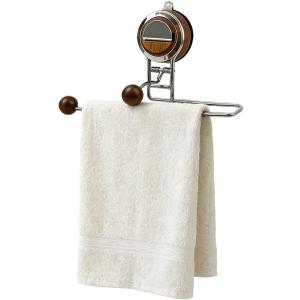 Reusable Hand Towel Holder for Bathroom, No Drilling Hand Towel Bar, Suction Cup Hand Towel Holder for Wall, Stainless Steel Adhesive Towel Bar for Glass Tile Surfaces (Brown)