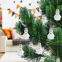 2 x Watayo 12 Pcs Halloween Hanging Ghosts Glass Ornaments, 1.8" x 1.3" Small Ghosts Pendant Tree Decorations, Farmhouse Rustic Glass Ghost Ornaments for Haunted House Yard Lawn Tree Party Decor (B Style)