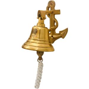Anchor Ship Bells - Large Dinner Call Bell Indoor Outdoor Wall Mount Decorative Bell Loud House Bell for Door Pub Office Last Order School Call Bells