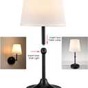 Battery Operated Table Lamp Wall Sconce Set of 2, Black 2-in-1 Rechargeable Desk Lamp Wall Lights with Magnetic Dimmable LED Bulbs and Remote, Small Wireless Night Lamps for Bedroom Living Room