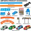 Slot Car Race Track Sets with 360 Thrill Loops & 4 High-Speed Cars, 64 Pcs Large Flexible Racing Track for Kids Ages 3-5 4-8 8-12, Race Car Toys Gift for Boys Girls Birthday Christmas