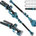 2-in-1 Cordless 8 Inch Pole Saw & Mini Chainsaw for Makita 18V Battery(NOT Included), Electric Chain Saw 15Ft Max Reach, Multi-Angle Power Chainsaw w/Pole for Tree Trimming, Wood Cutting