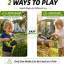 Pandapop 2 in 1 Kids Gardening Tools Set, Toy Chainsaw with Realistic Sounds, Kids Tool Set with Glasses & Gloves, Christmas Halloween Birthday Gifts for Boys & Girls 3 4 5 6 7 | Toy Chainsaw with Realistic Sounds, Includes Glasses & Gloves, Toddler Outdoor Toys Tools, Christmas Halloween Birthday Gifts