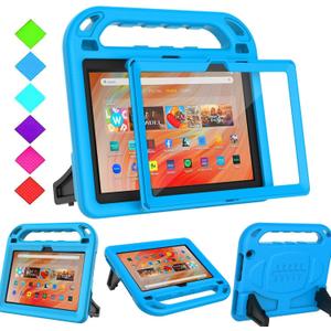 BMOUO Kids Case for Fire HD 10 Tablet (13th/11th Generation, 2023/2021) with Screen Protector, Shockproof Case for Amazon Fire HD 10 Tablet - Blue