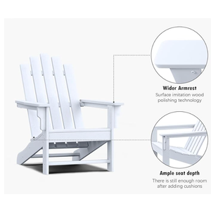 Adirondack Chair, 110°Ergonomics Plastic Extra Tall Adirondack Chairs, HDPE All-Weather Plastic Patio Outdoor Chair, High Foamed Polyethylene Fire Pit Chair