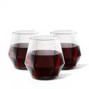Tossware POP 12 oz. Diamond Vino Stemless Plastic Wine Glass Set - Clear Plastic Wine Glasses for Parties - Shatterproof & BPA-Free - Premium Quality & Recyclable - Set of 12